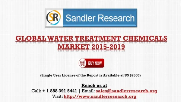 Water Treatment Chemicals Market to 2019 – US, China, India,Brazil and Other Countries Analyzed