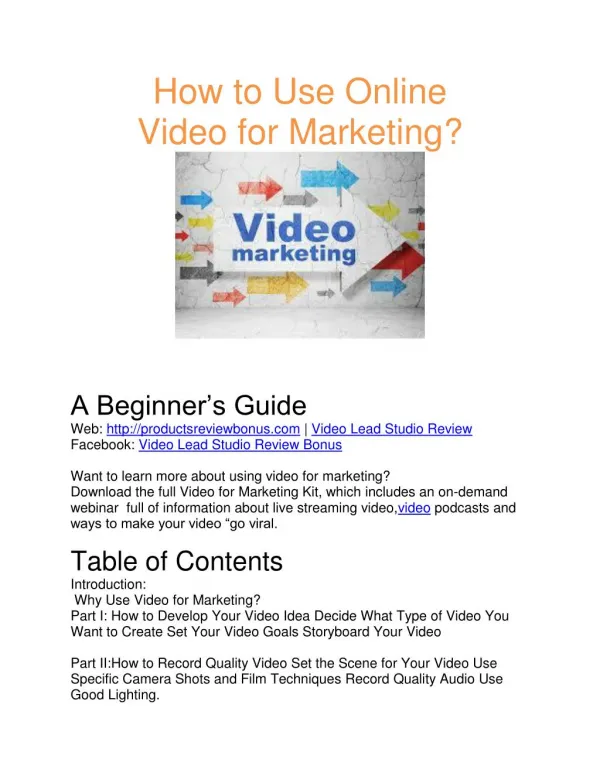 Video Lead Studio Review- Video marketing Online