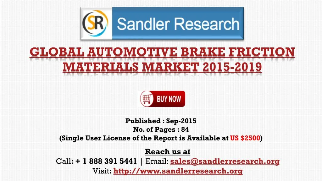 global automotive brake friction materials market 2015 2019