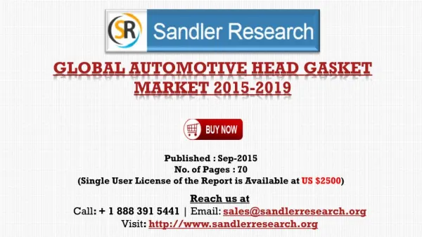 World Automotive Head Gasket Market Research Report 2015 – 2019