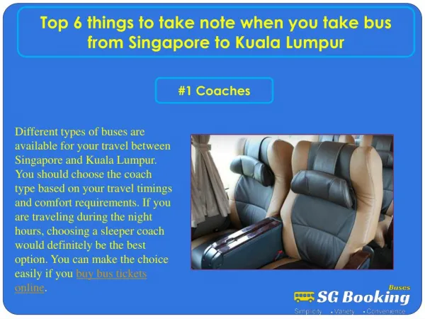 Top 6 things to take note when you take bus from Singapore to Kuala Lumpur