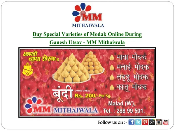 Buy Special Varieties of Modak Online During Ganesh Utsav - MM Mithaiwala