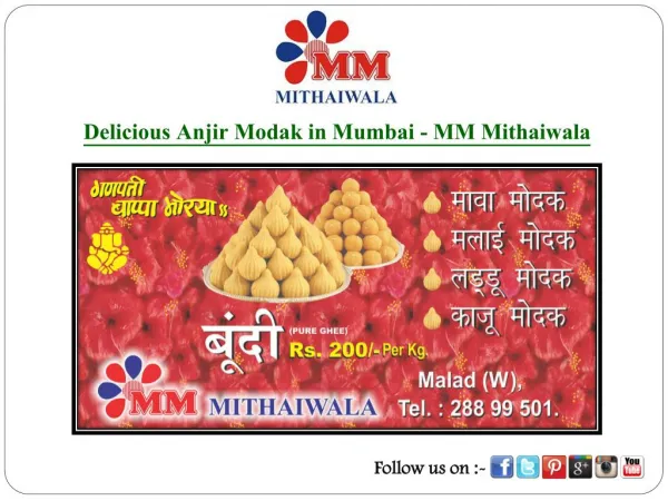 Delicious Anjir Modak in Mumbai - MM Mithaiwala