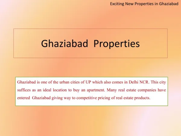 Ghaziabad Projects -Real Estate in Ghaziabad