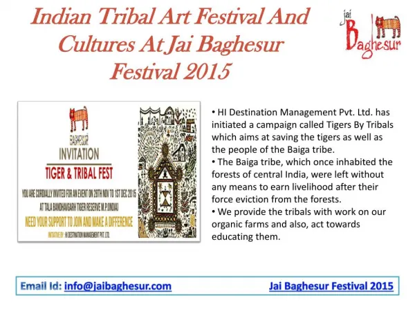 Indian Tribal Art Festival And Cultures At Jai Baghesur Festival 2015