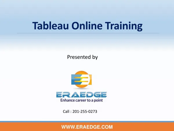 Tableau Online Training by Industry experts - EraEdge