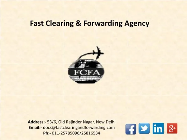 International Cargo Shipping Companies - FCFA Delhi