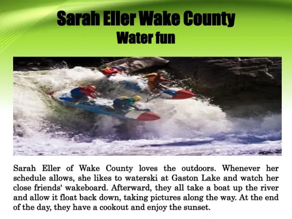 Sarah Eller Wake County - Water fun