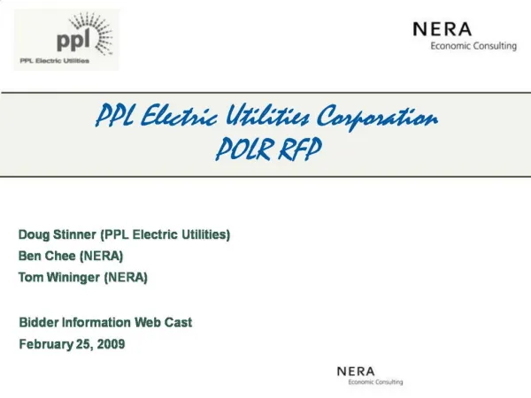 PPL Electric Utilities Corporation POLR RFP