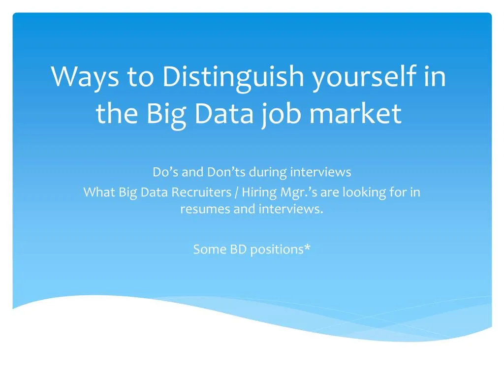 ways to distinguish yourself in the big data job market