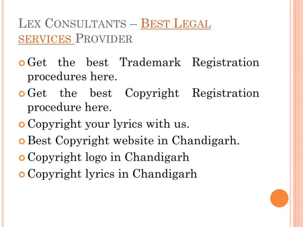Legal Services in Chandigarh and Punjab