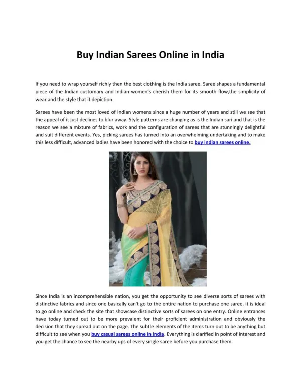 Buy Indian Sarees Online in India