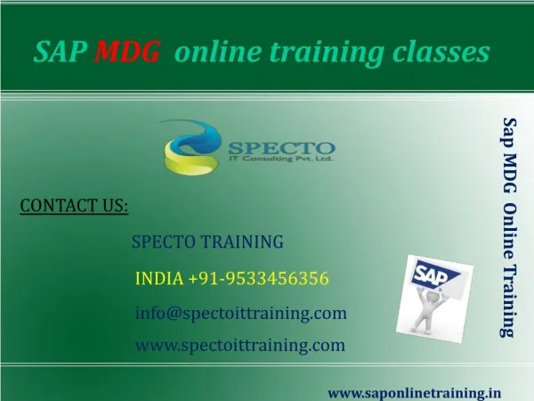 sap mdg online training classes