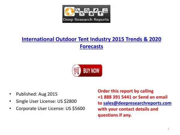 Outdoor Tent Industry Statistics and Opportunities Report 2015