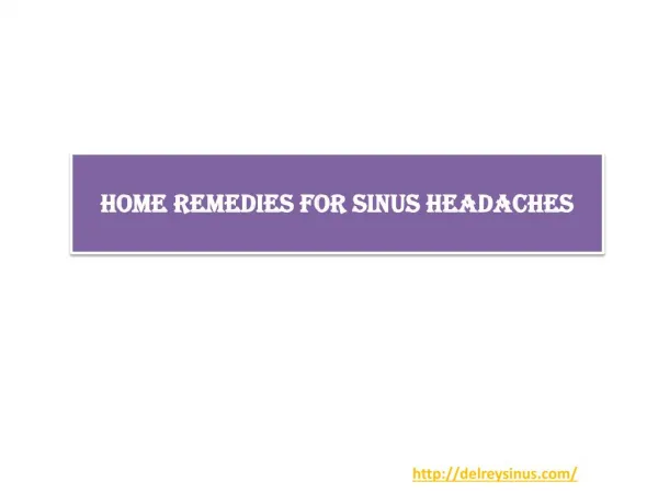 Home Remedies for Sinus Headaches