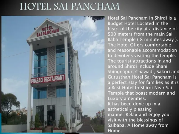 Hotel sai Pancham