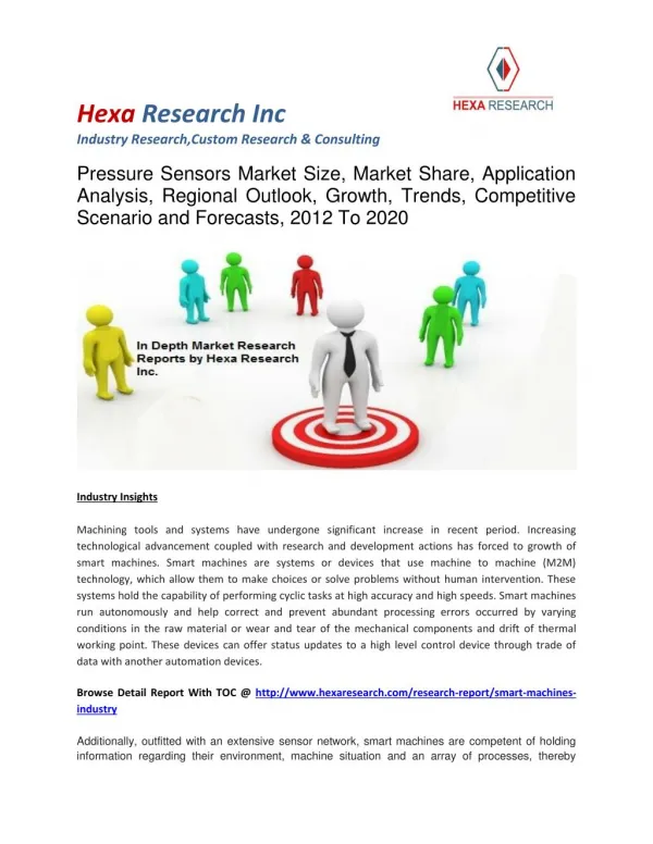 Smart machines market size, market share, analysis, growth, trends and Forecast 2012 - 2020