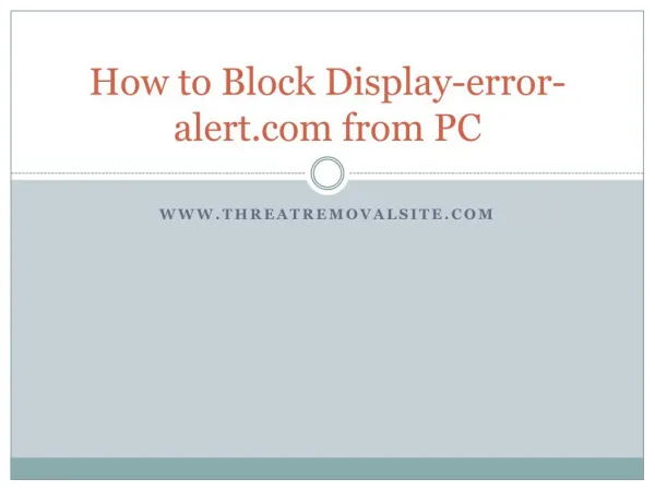 How to Uninstall Display-error-alert.com from PC