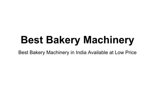 bakery machine