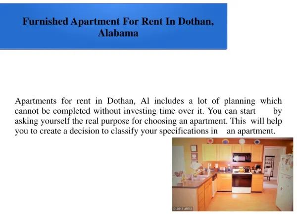 Furnished Apartment For Rent In Dothan, Alabama