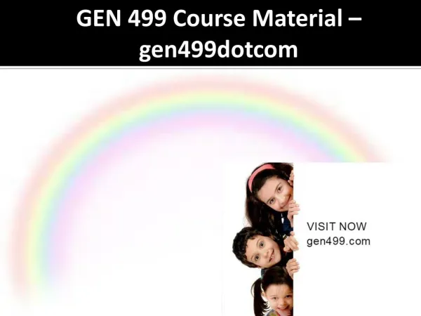 GEN 499 Course Material - gen499dotcom