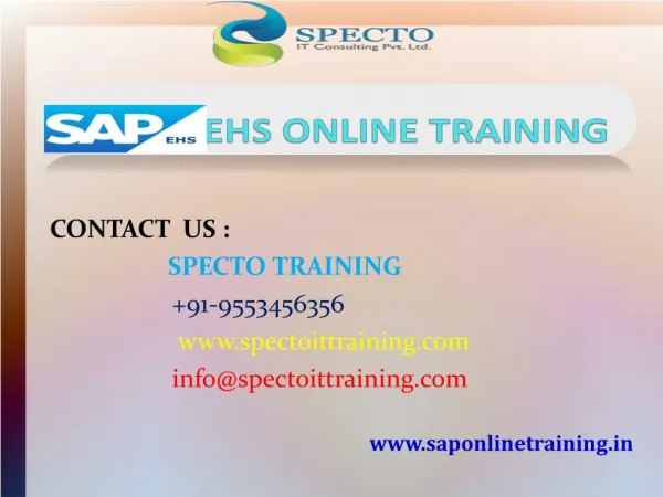 sap ehs online training classes