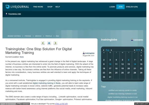 Traininglobe: One Stop Solution For Digital Marketing Training