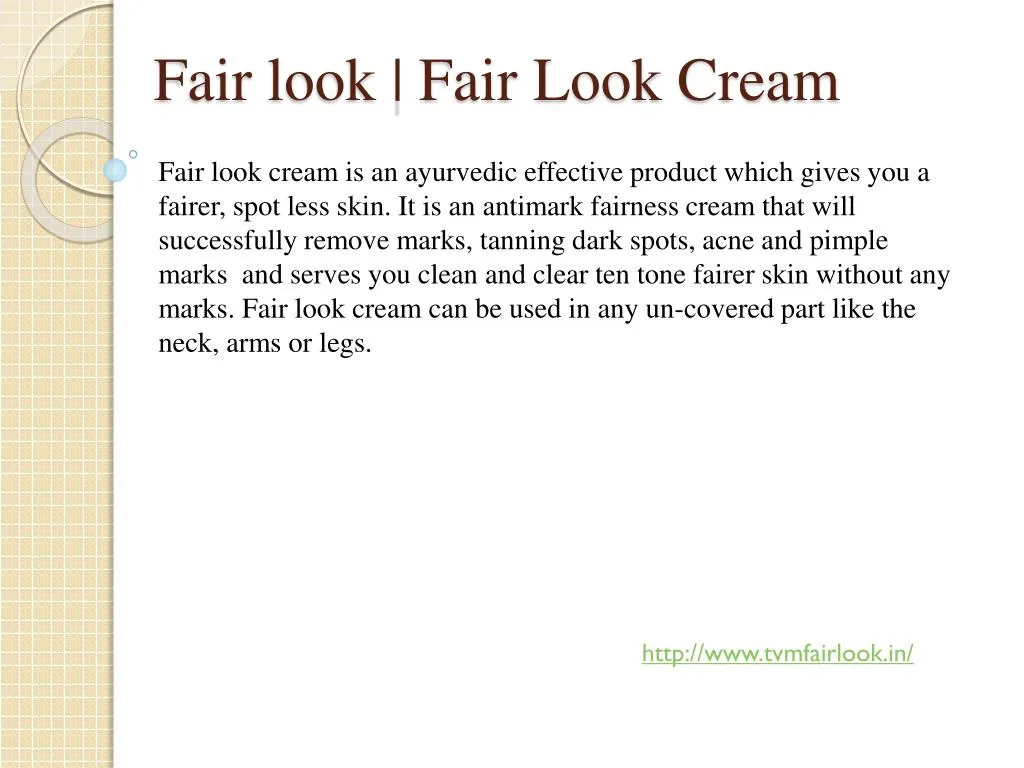 fair look fair look cream