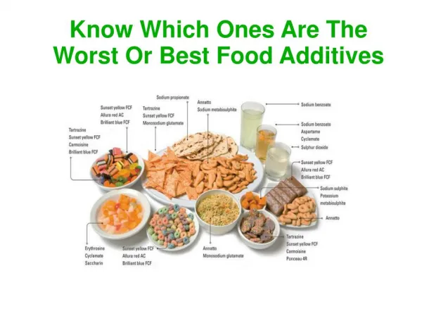 Know Which Ones Are The Worst Or Best Food Additives