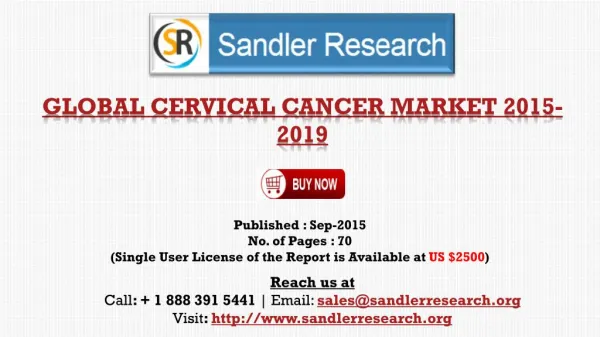 2019 World Cervical Cancer Industry by Market Size, Trends, Drivers and Growth Opportunities Analysis and Forecasts Repo