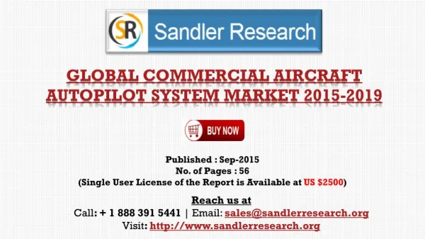 Global Research on Commercial Aircraft Autopilot System Market to 2019: Analysis and Forecasts Report