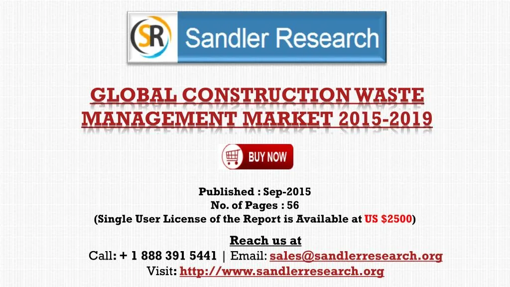 global construction waste management market 2015 2019