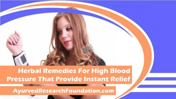 Herbal Remedies For High Blood Pressure That Provide Instant Relief