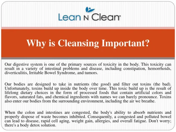 Why is Cleansing Important by natural remedies?