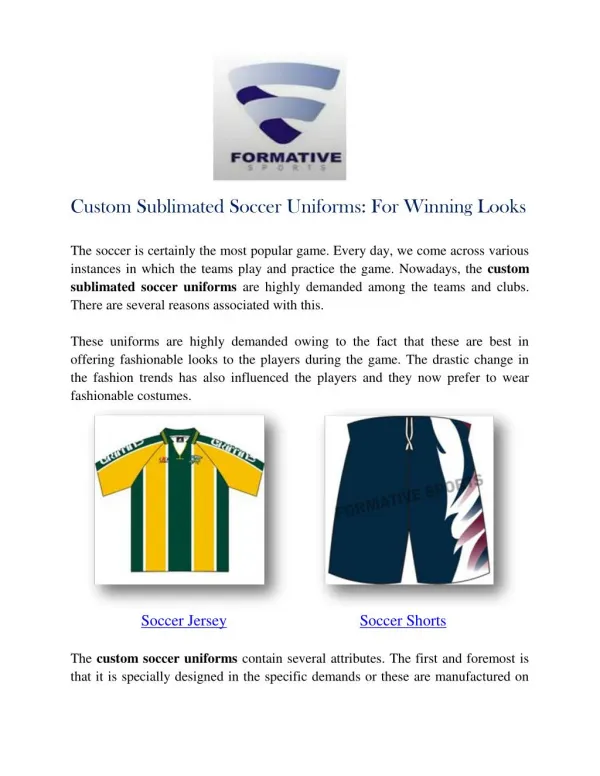 Soccer Uniforms Manufacturers Suppliers Australia USA