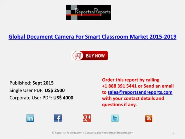 Global Document Camera For Smart Classroom Market 2015-2019
