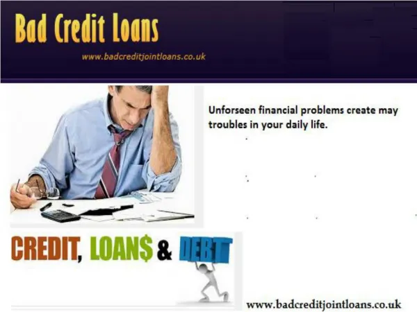 Bad Credit Loans- Easy And Perfet Solution For Bad Credit Emergency