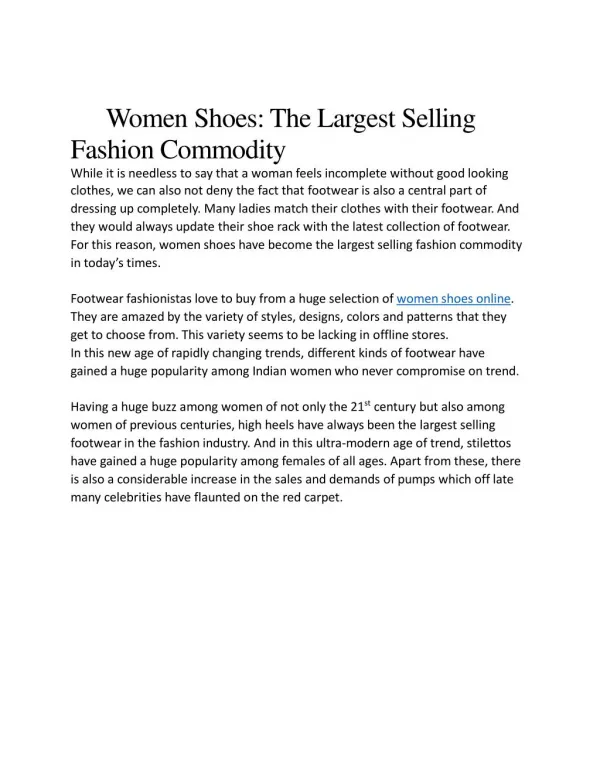 Women shoes online