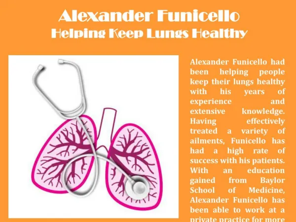 Alexander Funicello Helping Keep Lungs Healthy