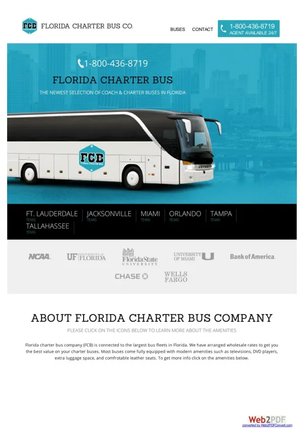 Florida Bus Charter, Florida Bus Rental, Florida Charter Bus Company