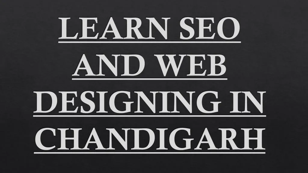 learn seo and web designing in chandigarh
