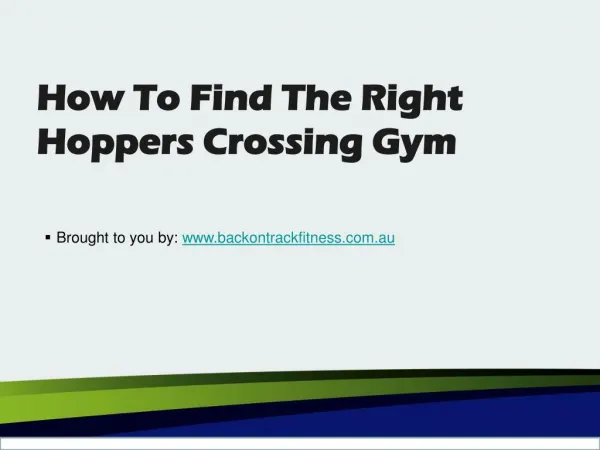 How To Find The Right Hoppers Crossing Gym