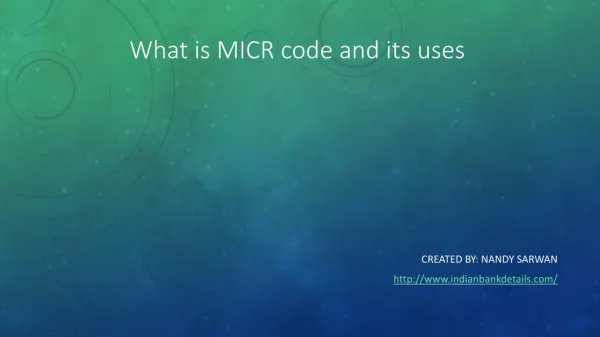 What is MICR code?