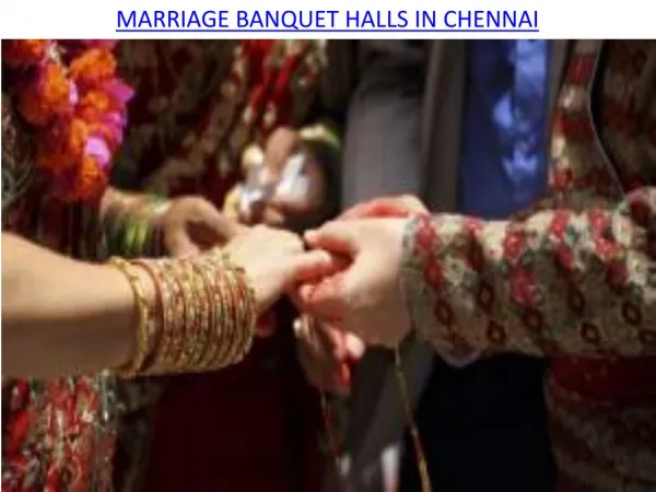 Marriage banquet halls in Chennai