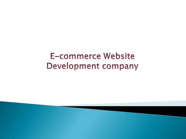 E-commerce Website Development company