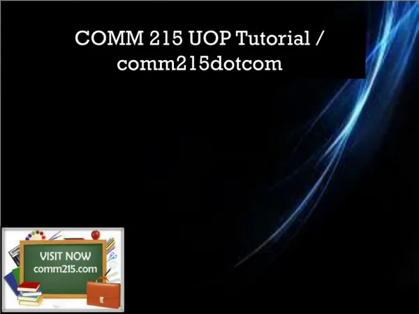 COMM 215 UOP Tutorial / comm215dotcom