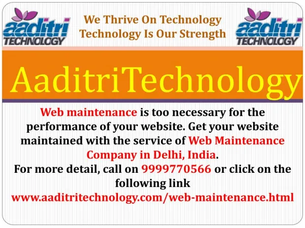 Web Maintenance Company in Delhi, India