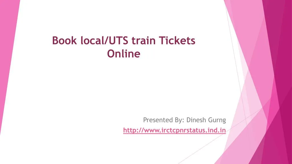 book local uts train tickets online