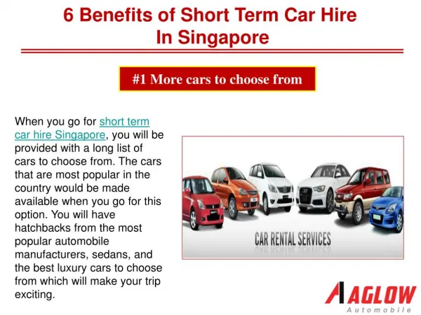 6 Benefits of short term car hire in Singapore