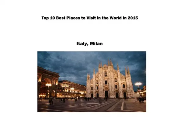 Top 10 best places to visit in the world in 2015